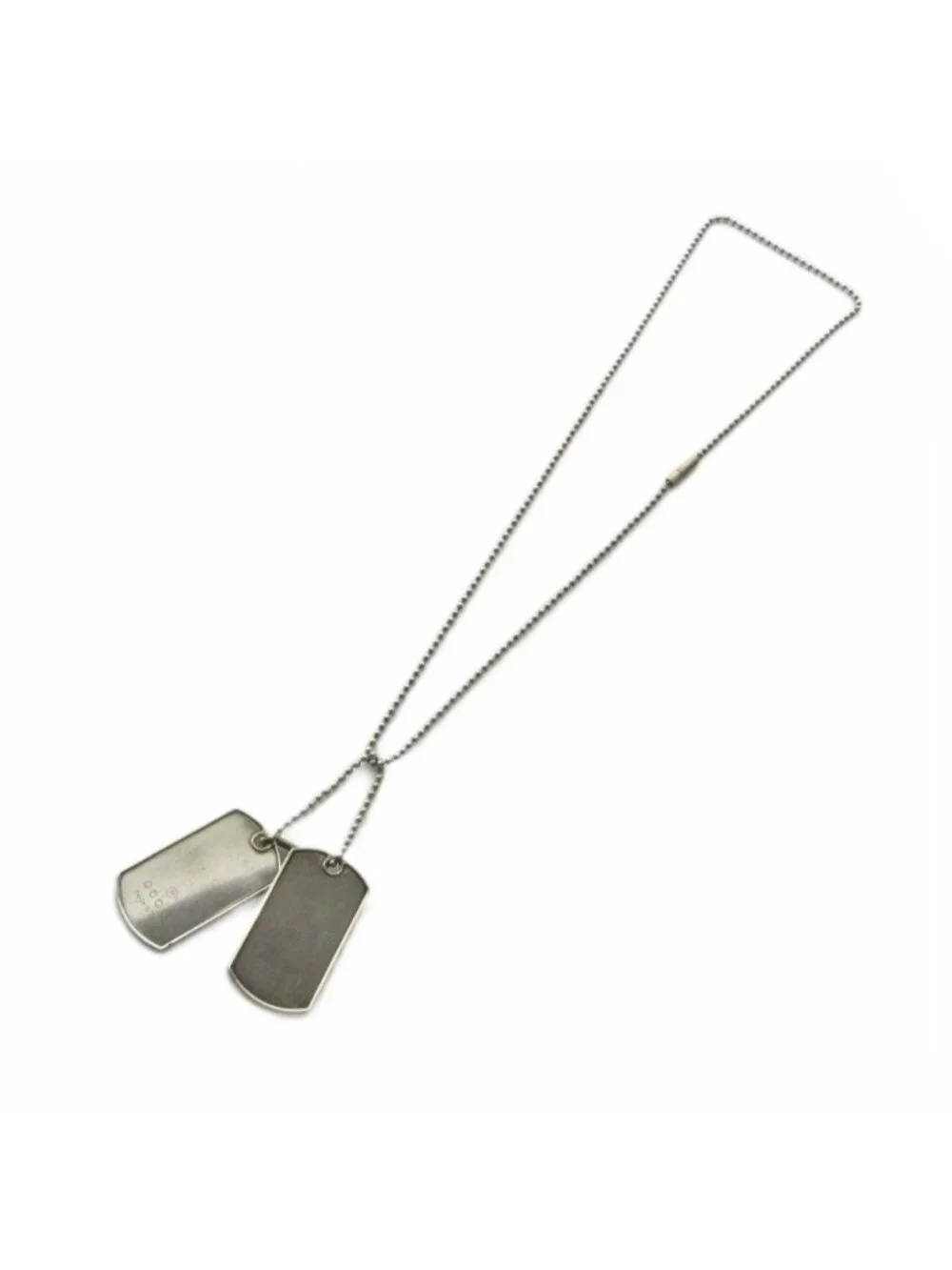 Gucci Double Dog Tag Pendant Silver